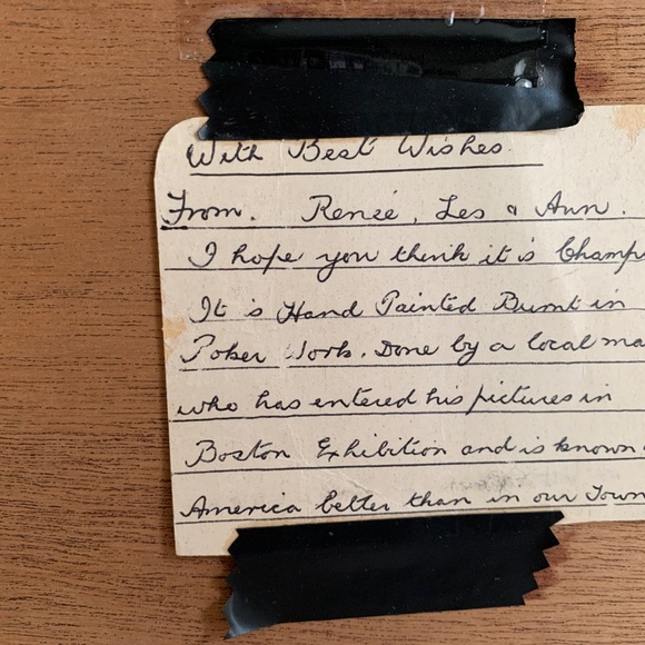 Pokerwork - Woodburning Art Signed - Picture 3 of 4